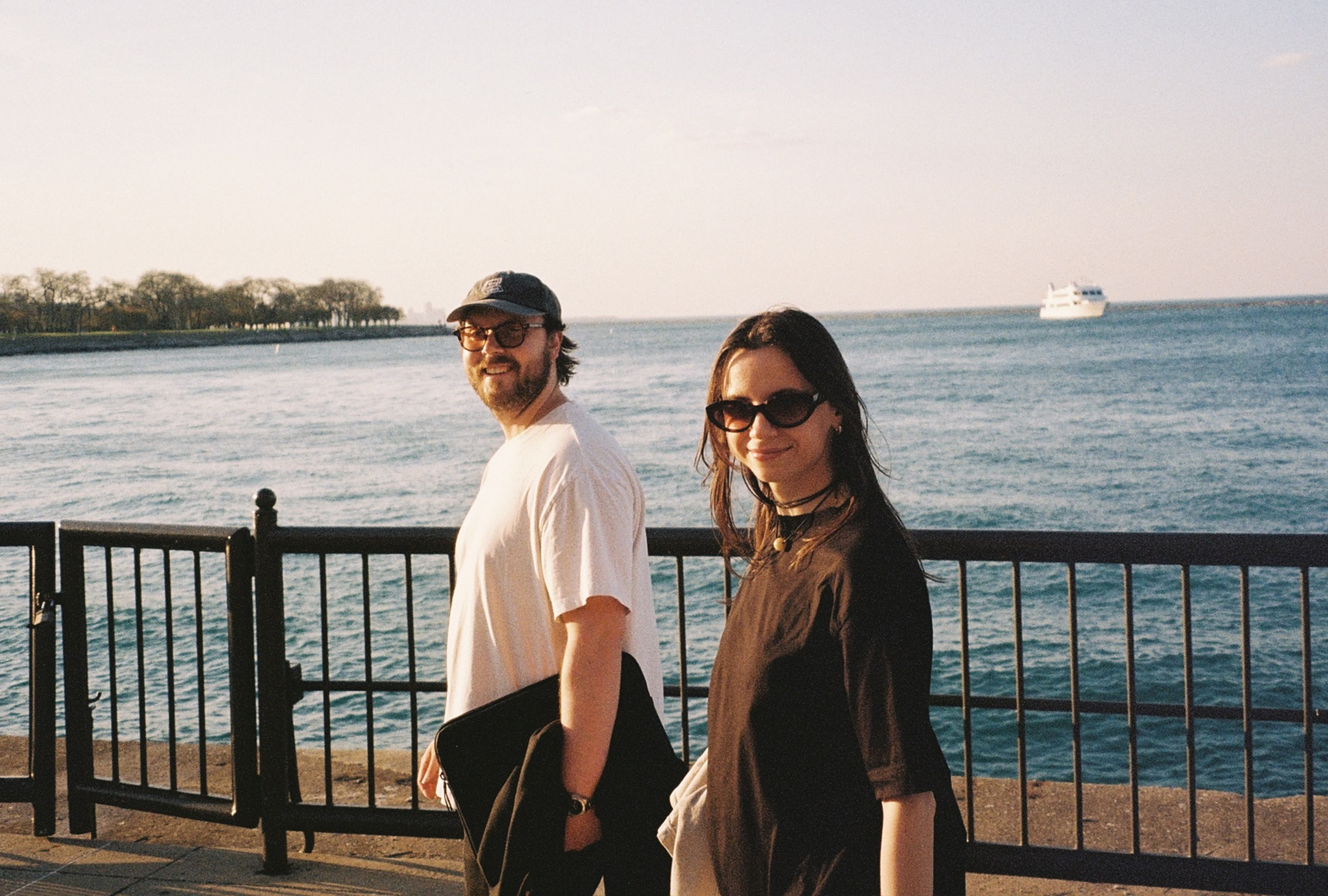 Two team members by the lakefront in Chicago